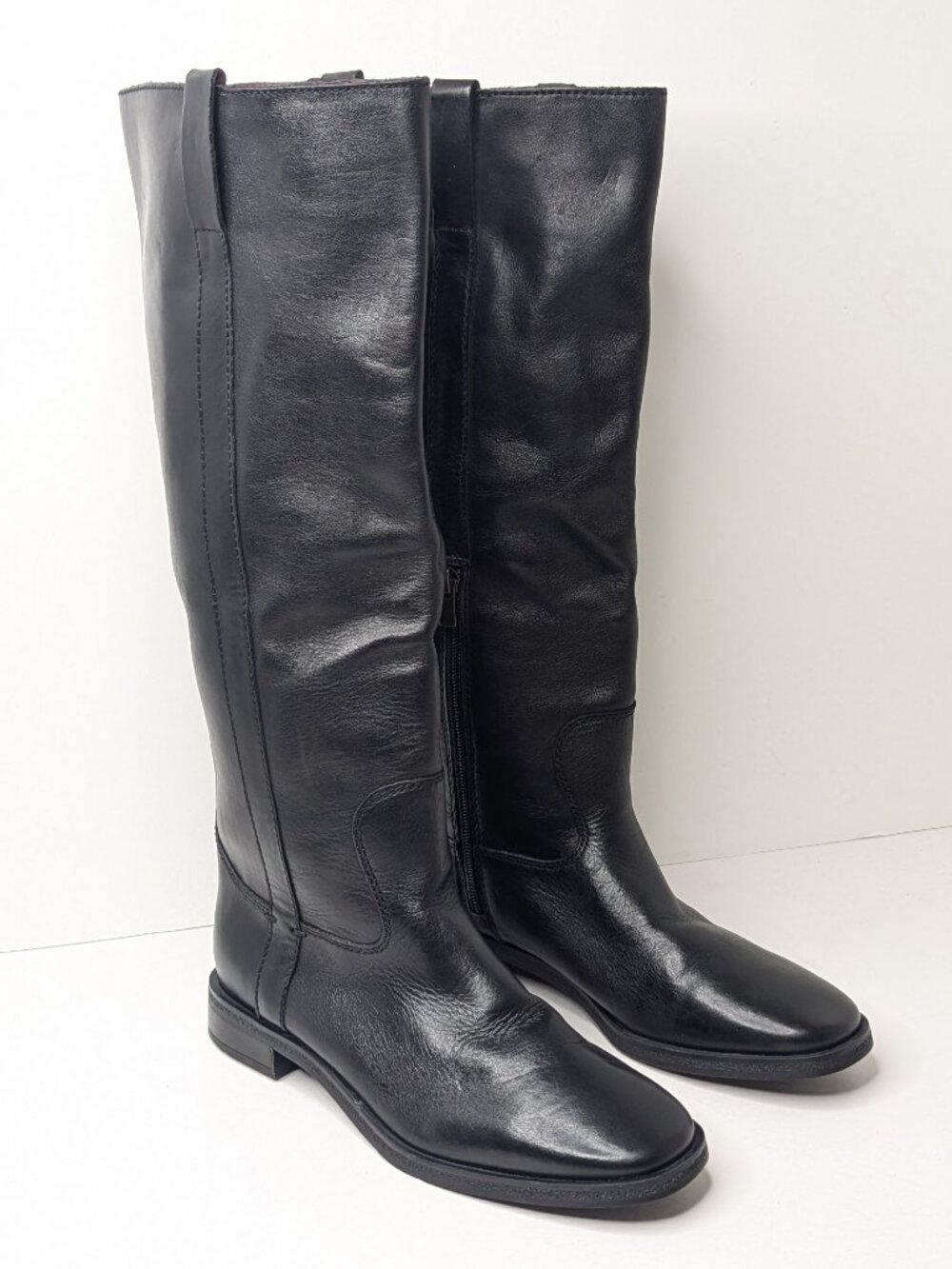 Telluride Clothing Company Sally Tall Boots Black Leather Womens 8